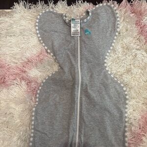 Love to Dream Gray Swaddle with White Accents